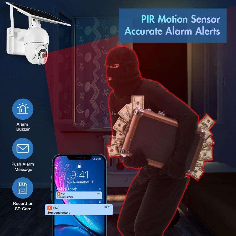 T22 1080P Full HD Solar Powered 4G Network EU Version Camera, Support PIR Alarm, Night Vision, Two W