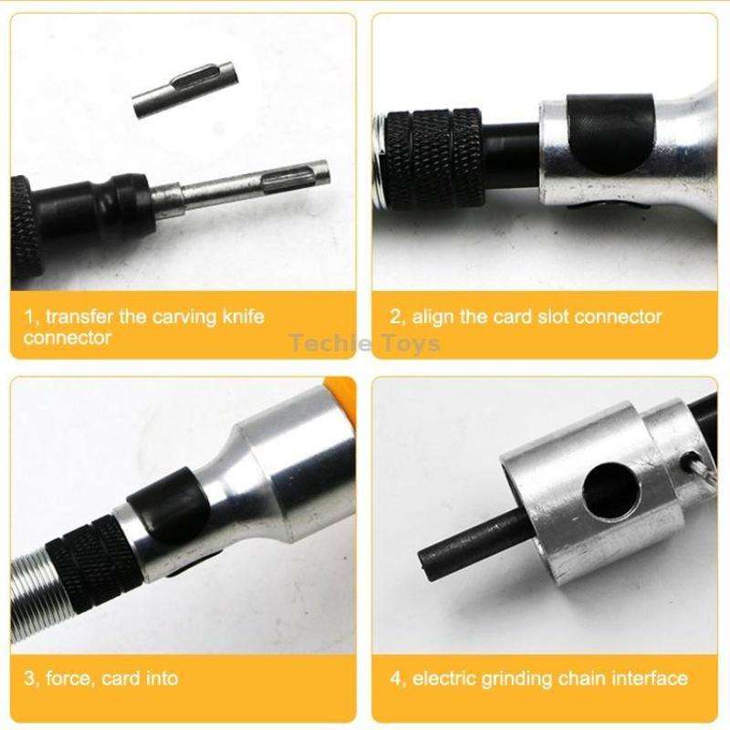 Electric Carving Knife Woodwork Tools Graver with Spanner & Flexible Shaft