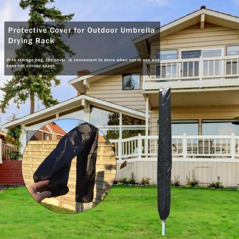 210D Oxford Cloth Outdoor Drying Rack Dustproof and Waterproof Protective Cover (Black)