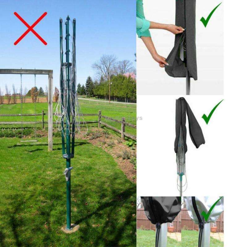 210D Oxford Cloth Outdoor Drying Rack Dustproof and Waterproof Protective Cover (Black)