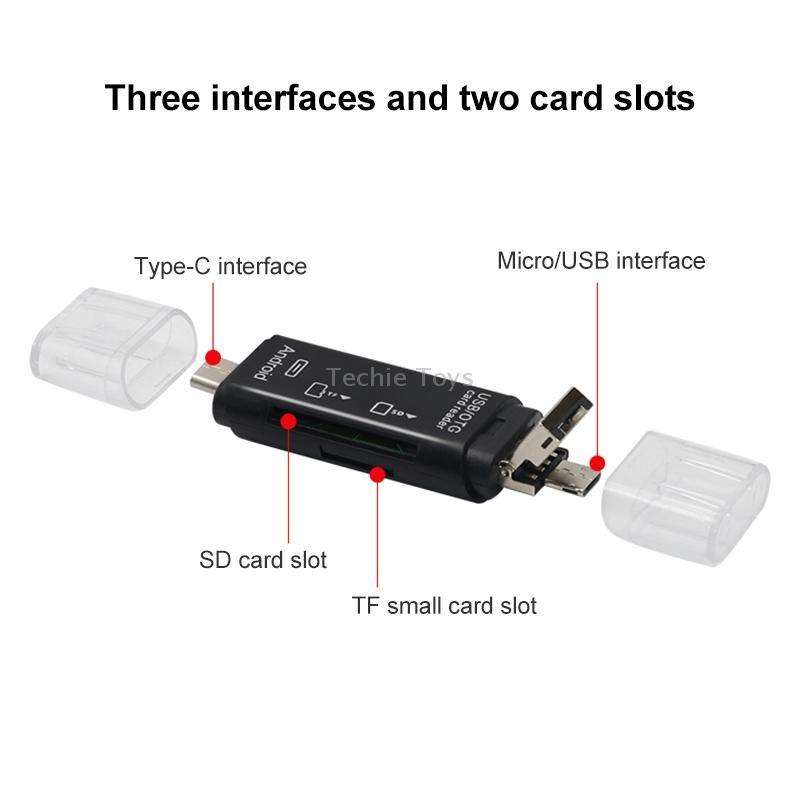 D-178 5 In 1 Type-C / USB-C Multi-function Card Reader (White)