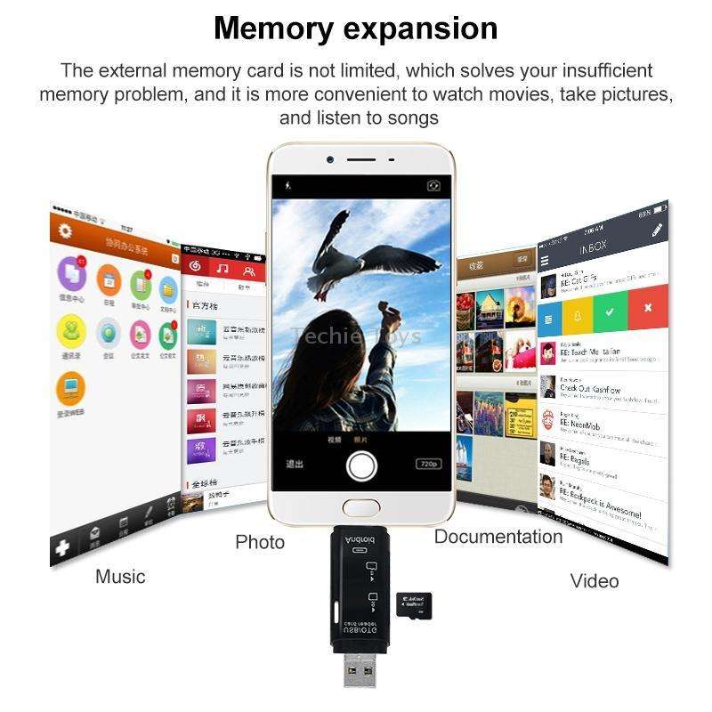 D-178 5 In 1 Type-C / USB-C Multi-function Card Reader (White)