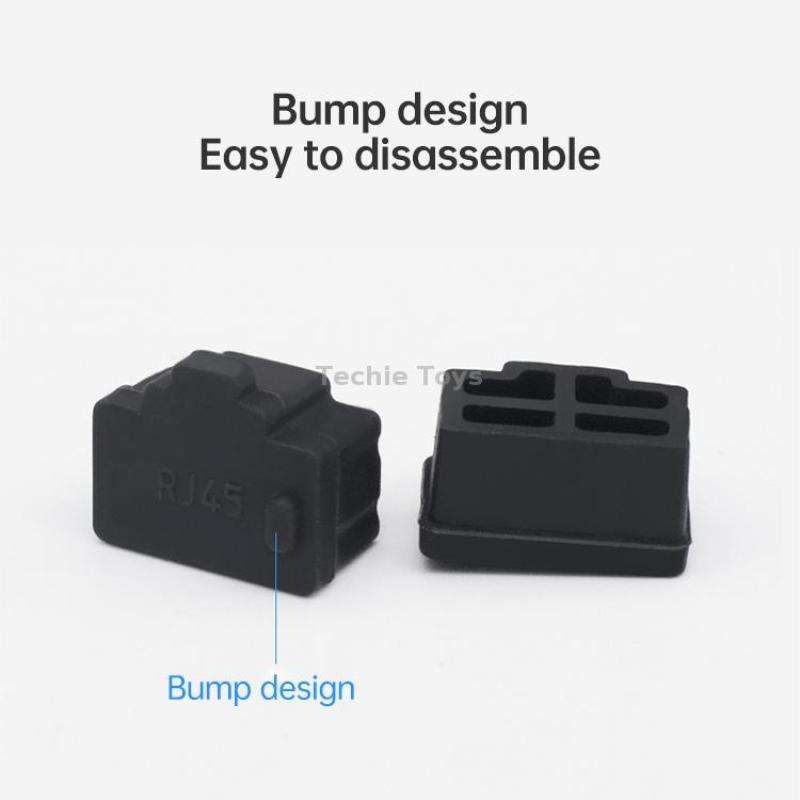 20 PCS Silicone Anti-Dust Plugs for RJ45 Port(Black)
