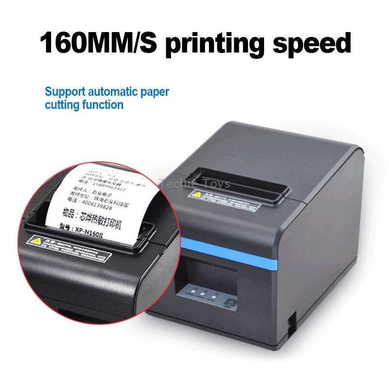 Xprinter N160II USB+WIFI Interface 80mm 160mm/s Automatic Thermal Receipt Printer, EU Plug