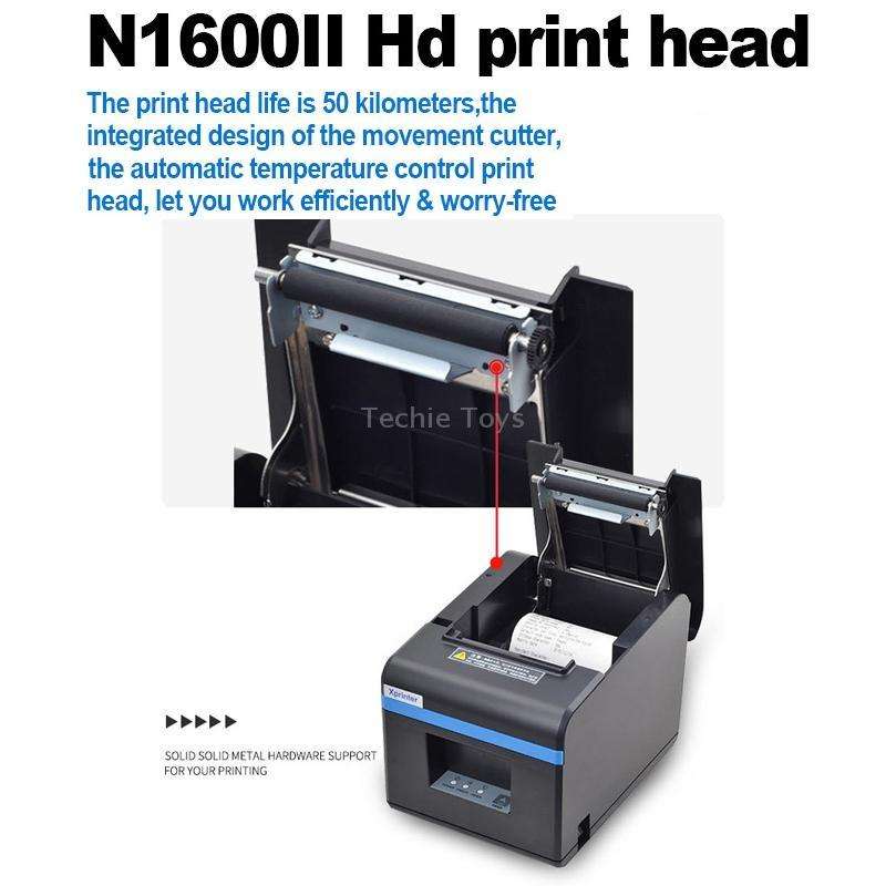 Xprinter N160II USB+WIFI Interface 80mm 160mm/s Automatic Thermal Receipt Printer, EU Plug