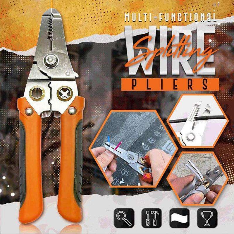 Multi-functional Wire Splitting Pliers Electrician Manual Tool (Orange)