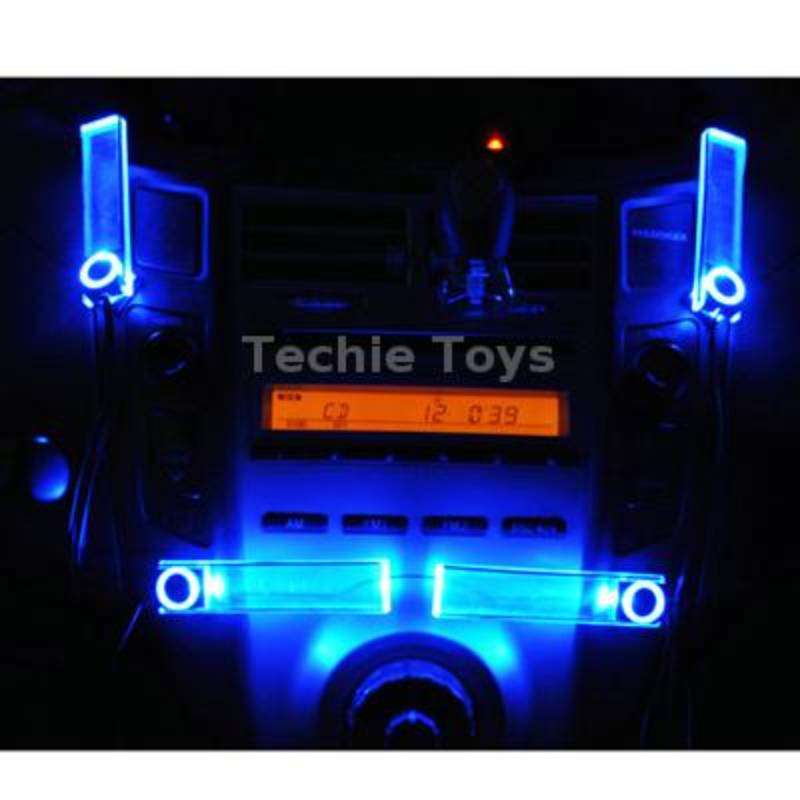 4X Car Illumination Blue Light LED Dash Decoration Lamp