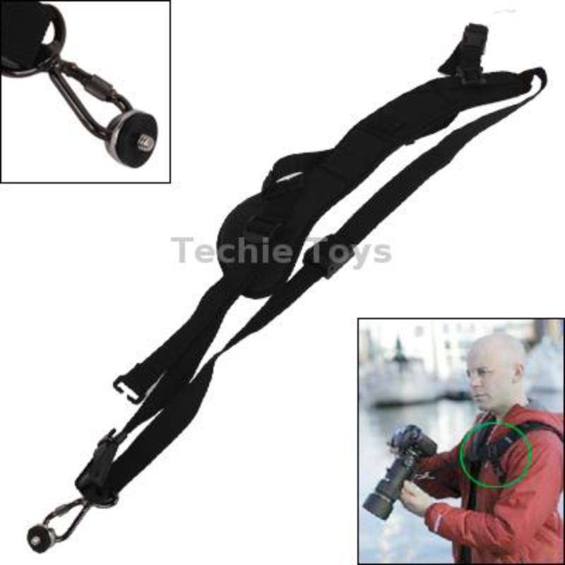Safe & Fast Quick Rapid Camera Single Sling Strap with Strap Underarm Stabilizer(Black)