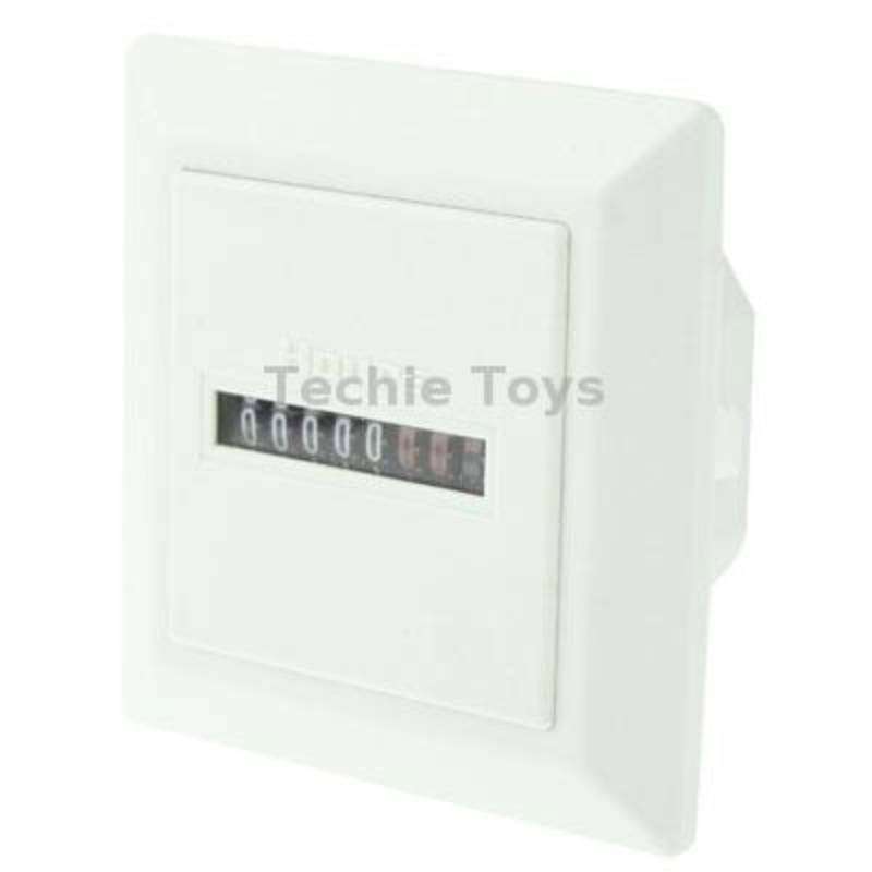 HM-1 AC Hour Meter, Time Setting Range: 0-99,999.99 Hours(White)