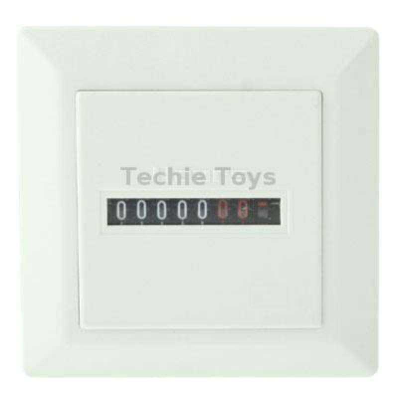 HM-1 AC Hour Meter, Time Setting Range: 0-99,999.99 Hours(White)
