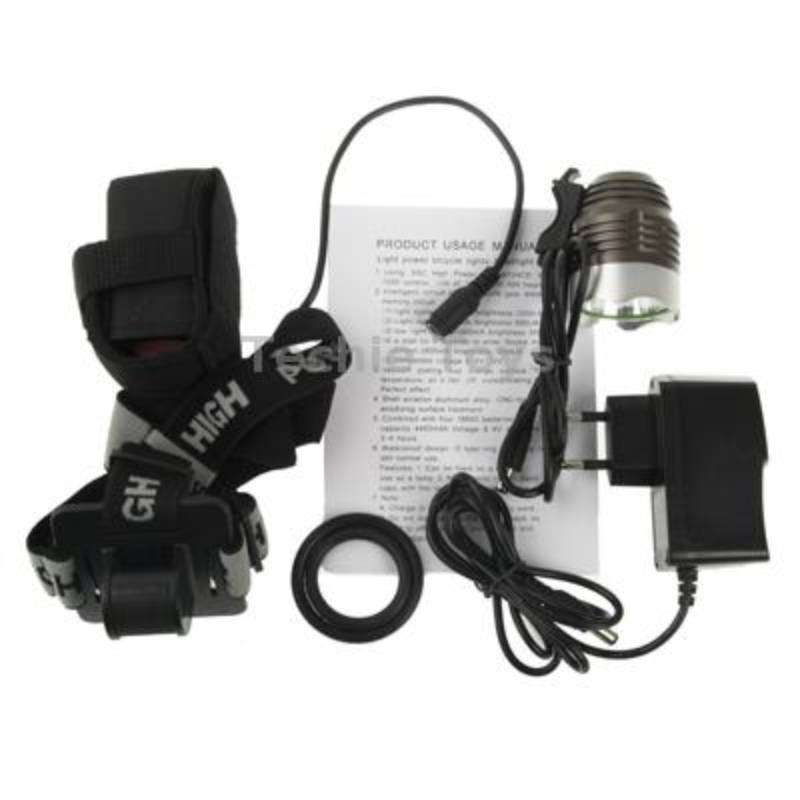 High Power LED Bicycle Light and Headlight, SSC LED W724CD, 4-mode, White Light, Luminous Flux: 1200
