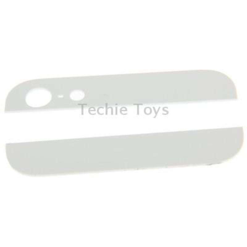 OEM Version Back Cover Top & Bottom Glass Lens for iPhone 5(White)