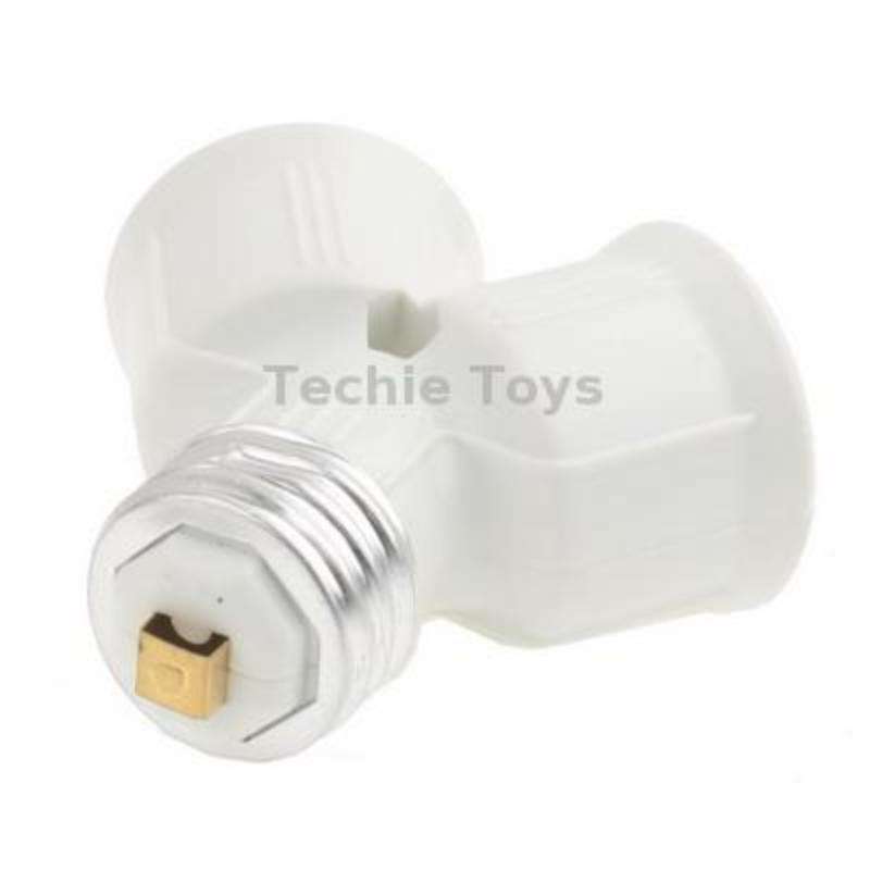 E27 to 2 E27 Light Bulbs Conversion Socket Double Lamp Socket(White)