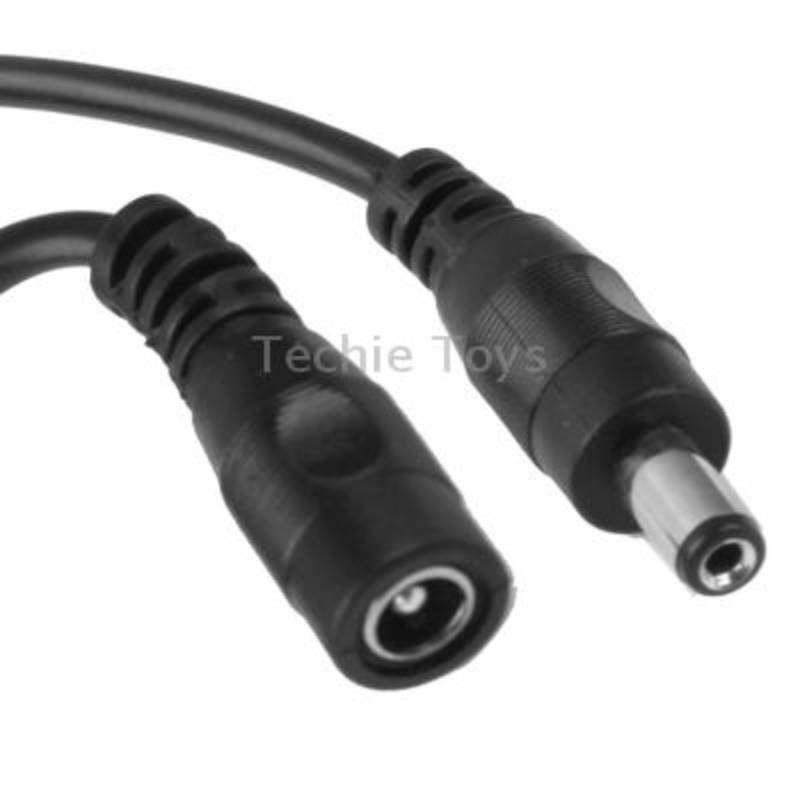 5.5 x 2.1mm DC Power Plug Male to Female Extension Connector Cable with ON / OFF Switch, Length: 30c