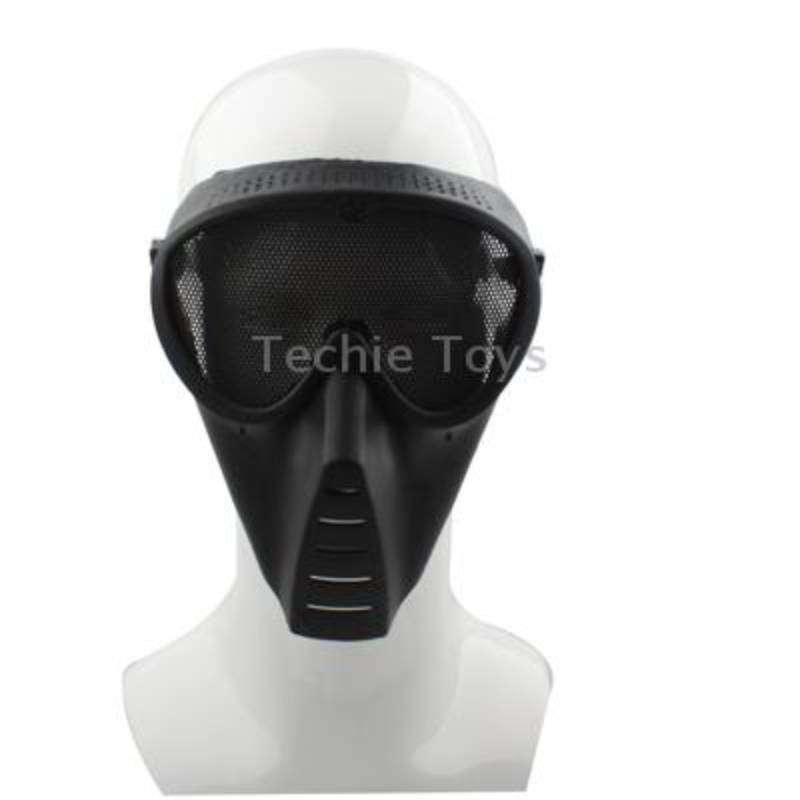 Plastic Full Face Guard Mask with Mesh Goggles for Outdoor Survival Airsoft Paintball Games(Black)