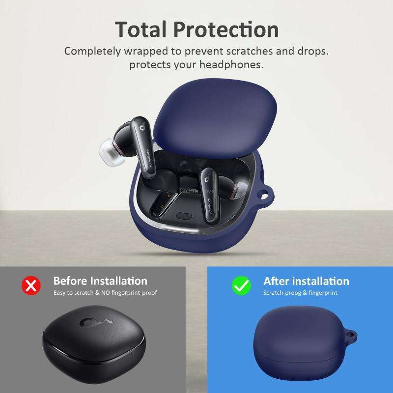 For Anker Soundcore Liberty 4 Bluetooth Earphone Silicone Protective Case (Black)