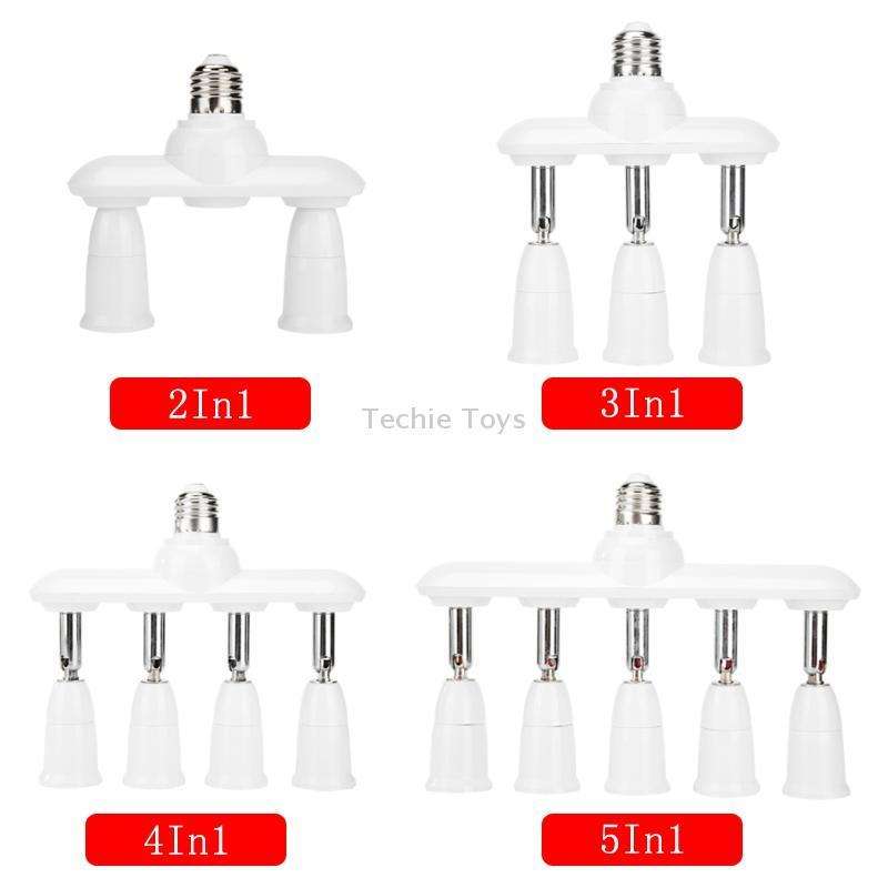 1 to 5 E27 to E27 Socket Distributor Adjustable Converter E27 LED Bulb Holder(5 in 1)