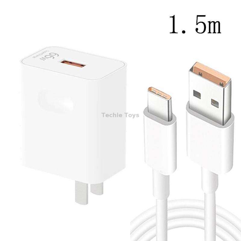 HW-66W 66W USB Fast Charging Travel Charger + USB to Type-C Flash Charging Data Cable, US Plug 1.5m