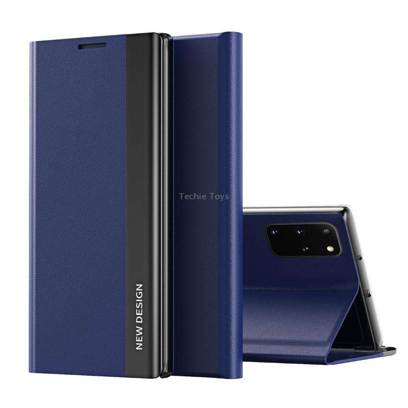For Samsung Galaxy A51 4G Side Electroplated Magnetic Ultra-Thin Horizontal Flip Leather Case with H