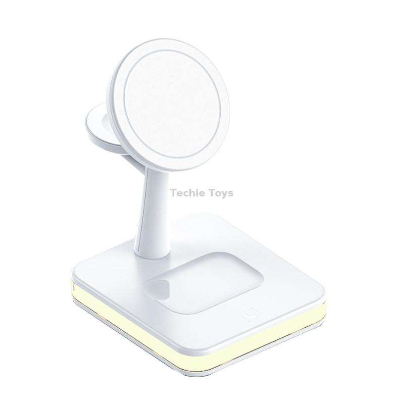 WX-991 Magnetic 4 in 1 Wireless Charger for iPhone / iWatch / AirPods or other Smart Phones(White)