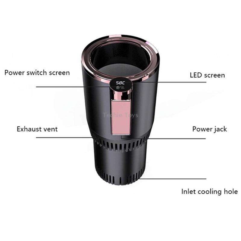2-in-1 Smart Car Cup Cooler Outdoor Travel Heater Portable Auto Mini Refrigerator 12V Cooling Heatin