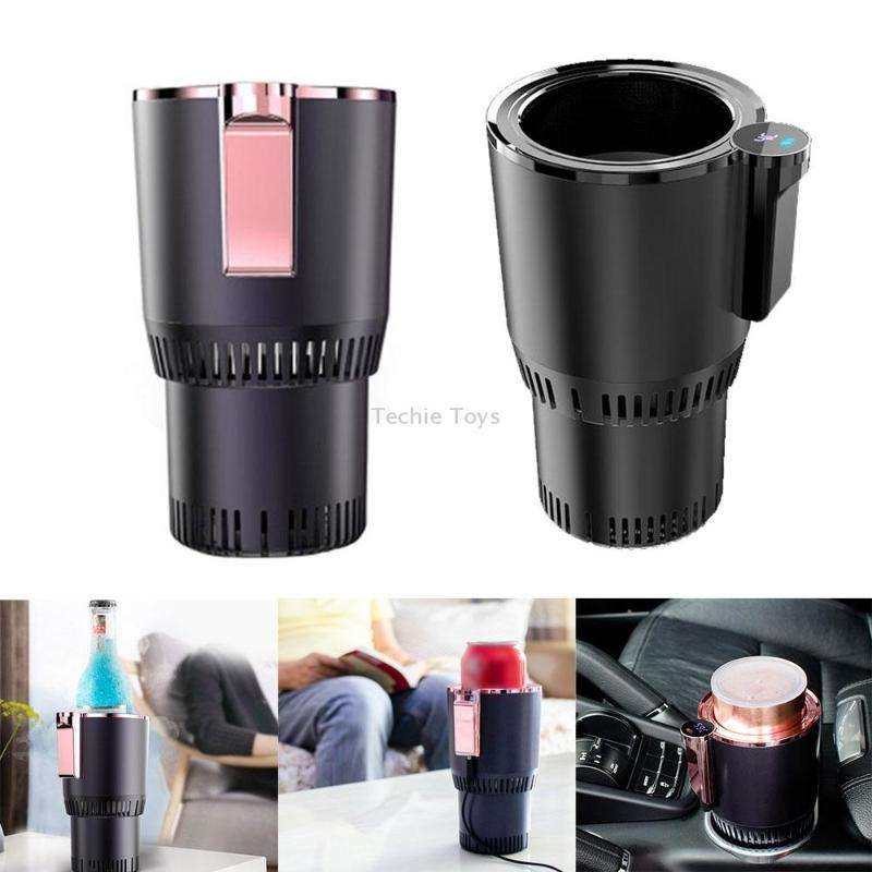 2-in-1 Smart Car Cup Cooler Outdoor Travel Heater Portable Auto Mini Refrigerator 12V Cooling Heatin