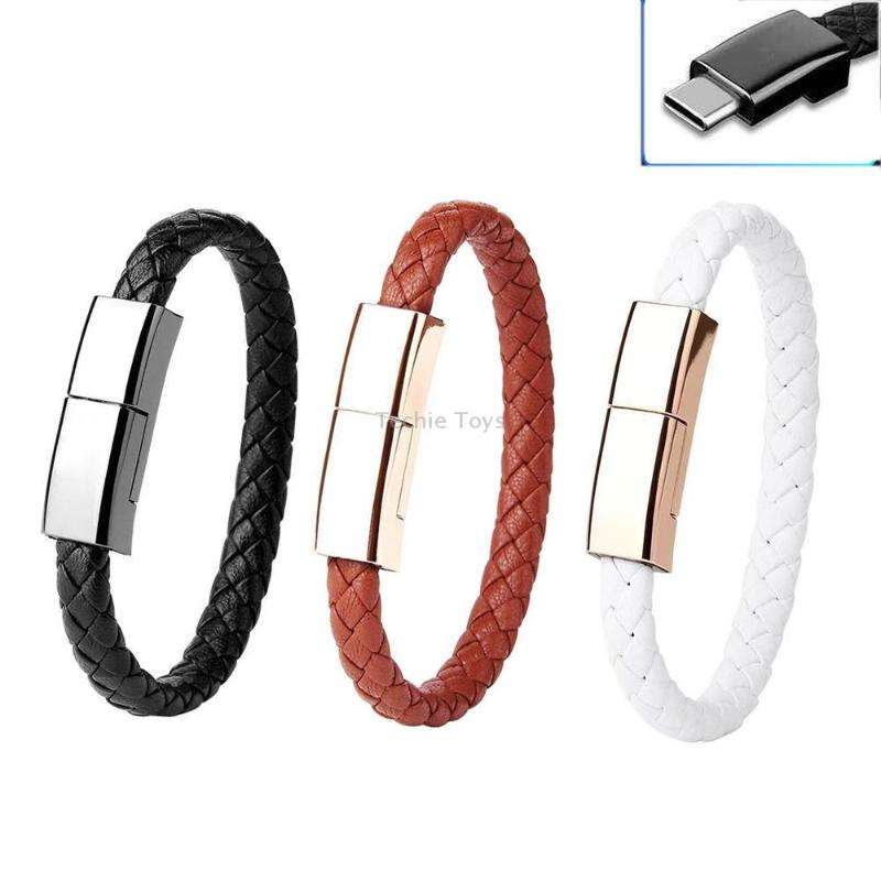 XJ-72 20cm USB to USB-C / Type-C Bracelet Charging Data Cable(Black)
