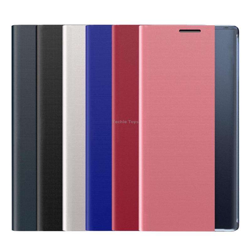 For Samsung Galaxy S22 5G Side Display Magnetic Flip Plain Cloth + PC Case with Holder & Sleep / Wak