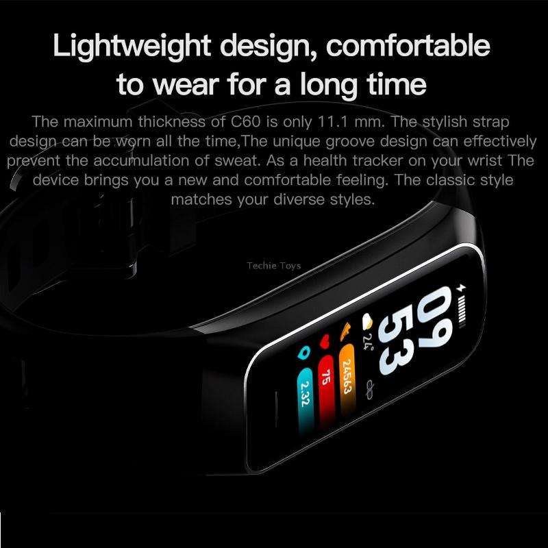 C60 IP67 Waterproof 1.1 inch Smart Fitness Band(Pink)