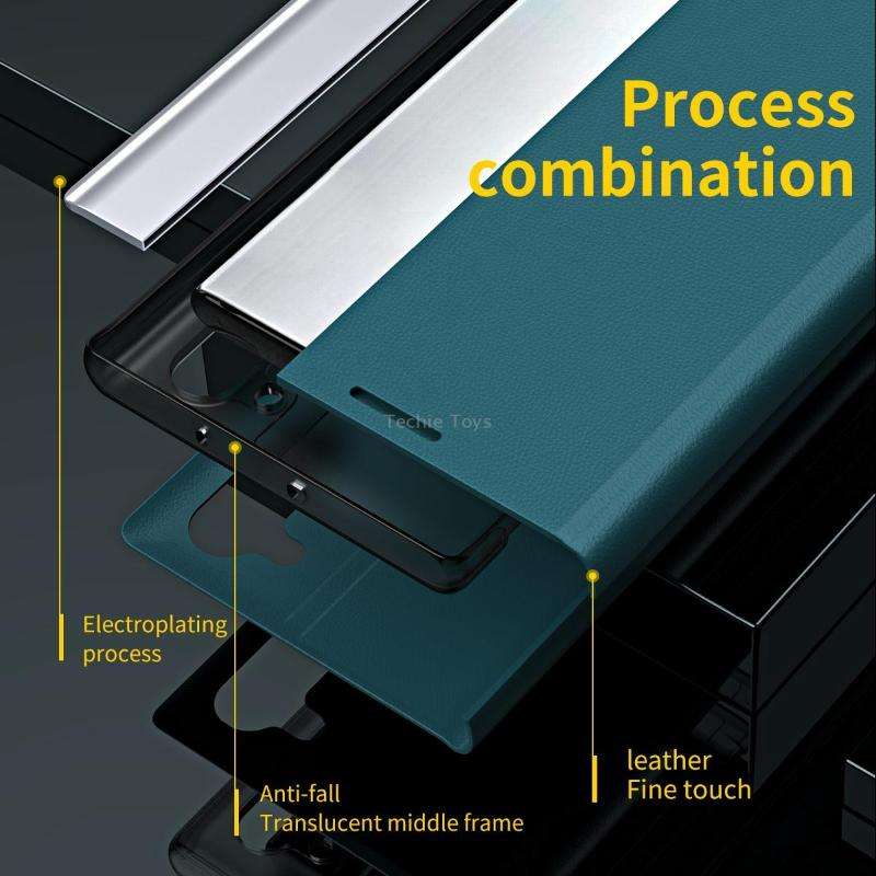 For Samsung Galaxy A33 5G Side Electroplated Magnetic Flip Leather Case with Holder(Light Blue)