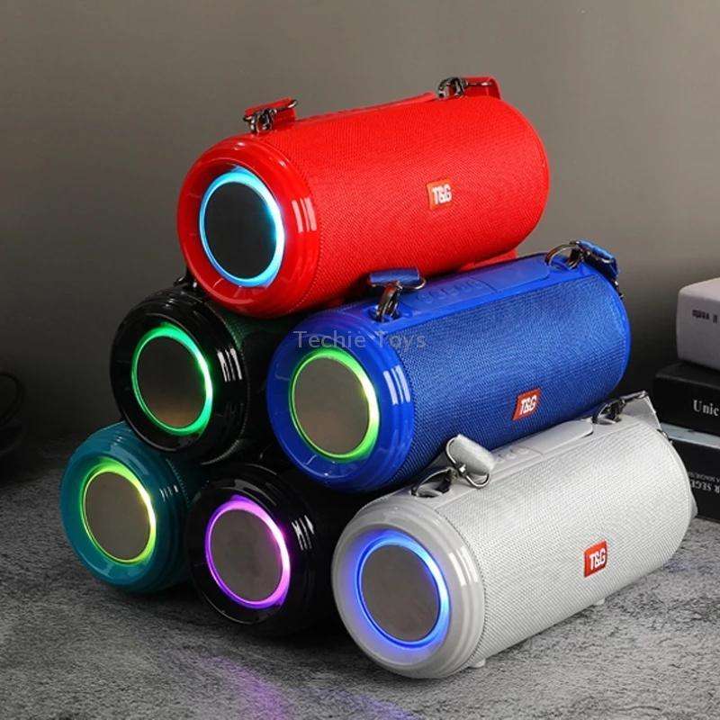 T&G TG537 RGB Light Portable Waterproof Bluetooth Speaker Supports FM / TF Card(Blue)