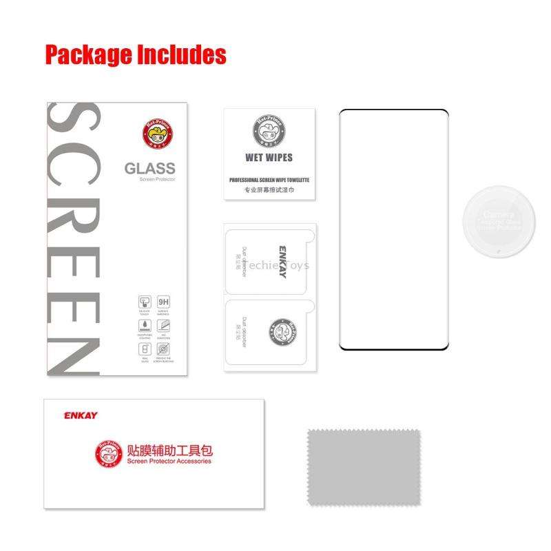 For Honor X9A / Magic5 Lite ENKAY 3D Hot Bending Edge Glue Tempered Glass Full Film with Lens Film