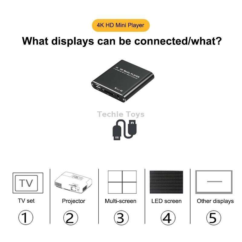 X9 HD Multimedia Player 4K Video Loop USB External Media Player AD Player(US Plug)