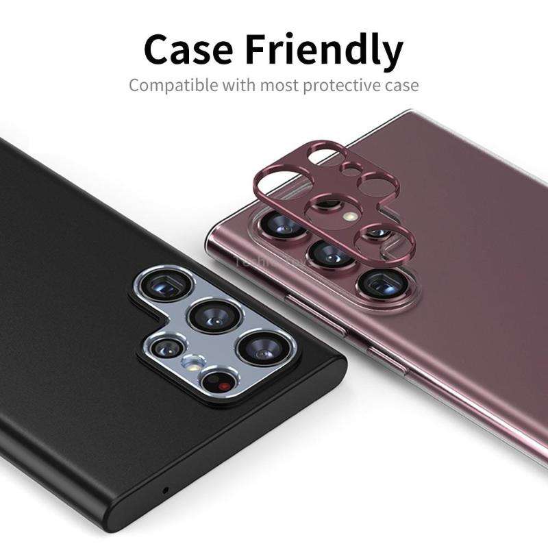 For Samsung Galaxy S22 Ultra 5G ENKAY Aluminium Alloy Camera Lens Protector Full Cover(Black)