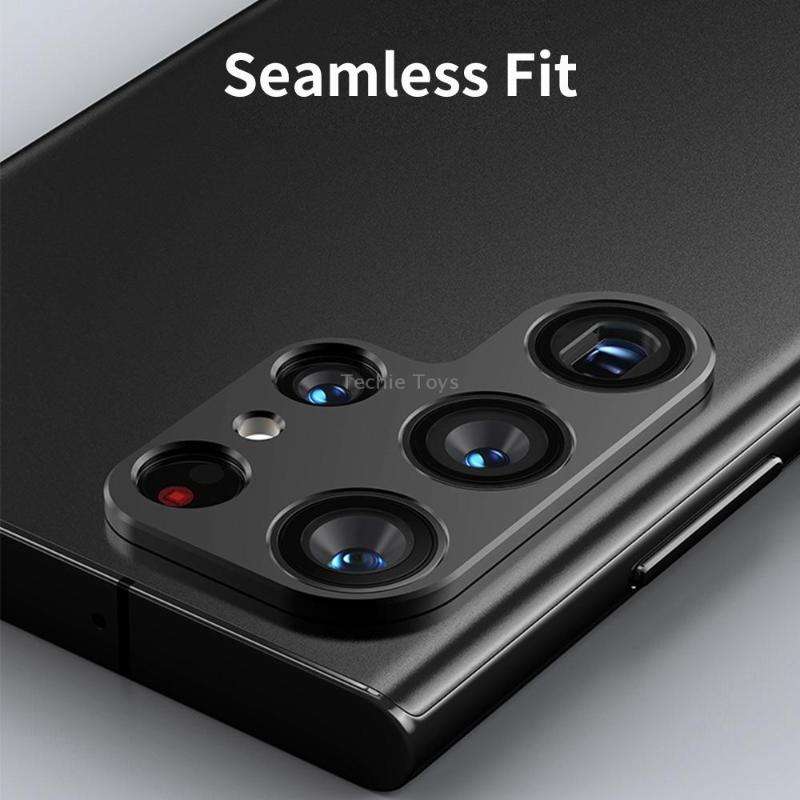 For Samsung Galaxy S22 Ultra 5G ENKAY Aluminium Alloy Camera Lens Protector Full Cover(Black)