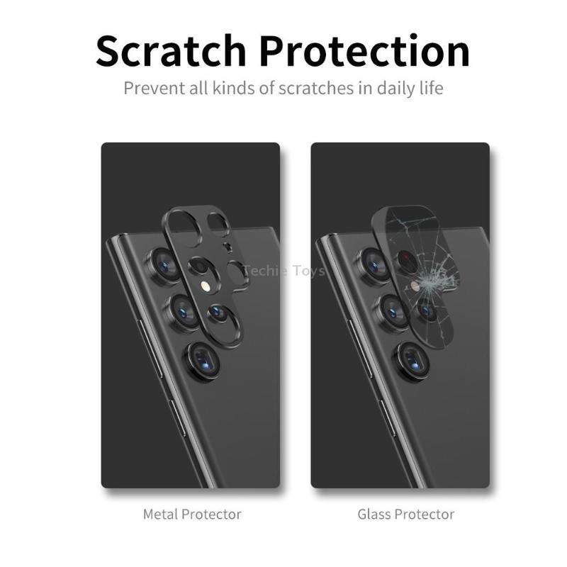 For Samsung Galaxy S22 Ultra 5G ENKAY Aluminium Alloy Camera Lens Protector Full Cover(Black)