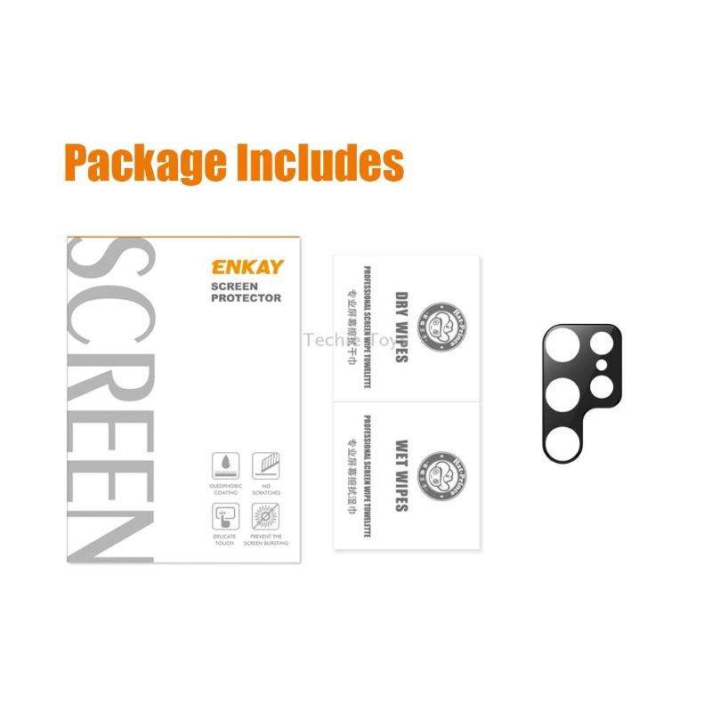For Samsung Galaxy S22 Ultra 5G ENKAY Aluminium Alloy Camera Lens Protector Full Cover(Black)