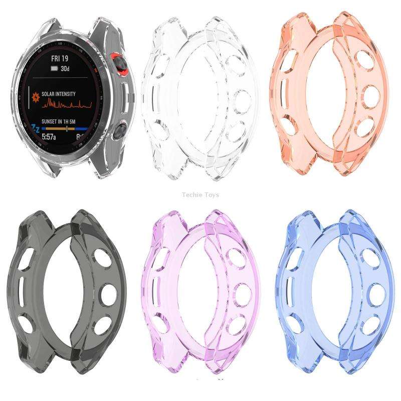 For Garmin Fenix 7s Shockproof TPU Soft Protective Case(Black)