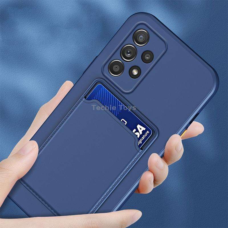 For Samsung Galaxy A73 5G / 4G Skin Feel Card Contrast Color Button TPU Phone Case(Dark Green)