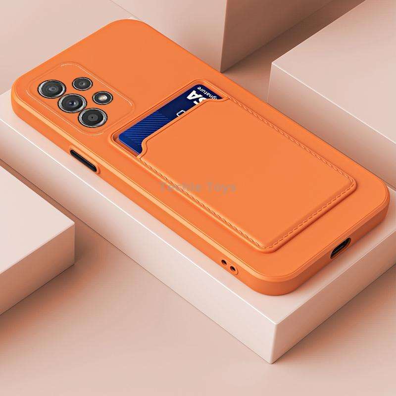 For Samsung Galaxy A23 4G / 5G Skin Feel Card TPU Contrast Color Button Phone Case(Orange)