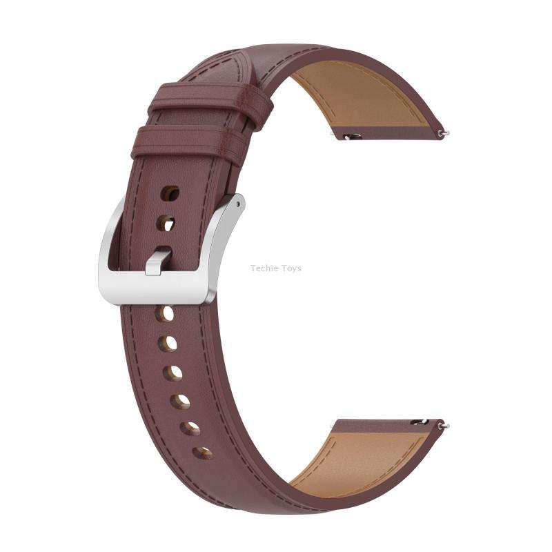For Garmin Vivomove Sport Embossed Genuine Leather Watch Band(Dark Brown)