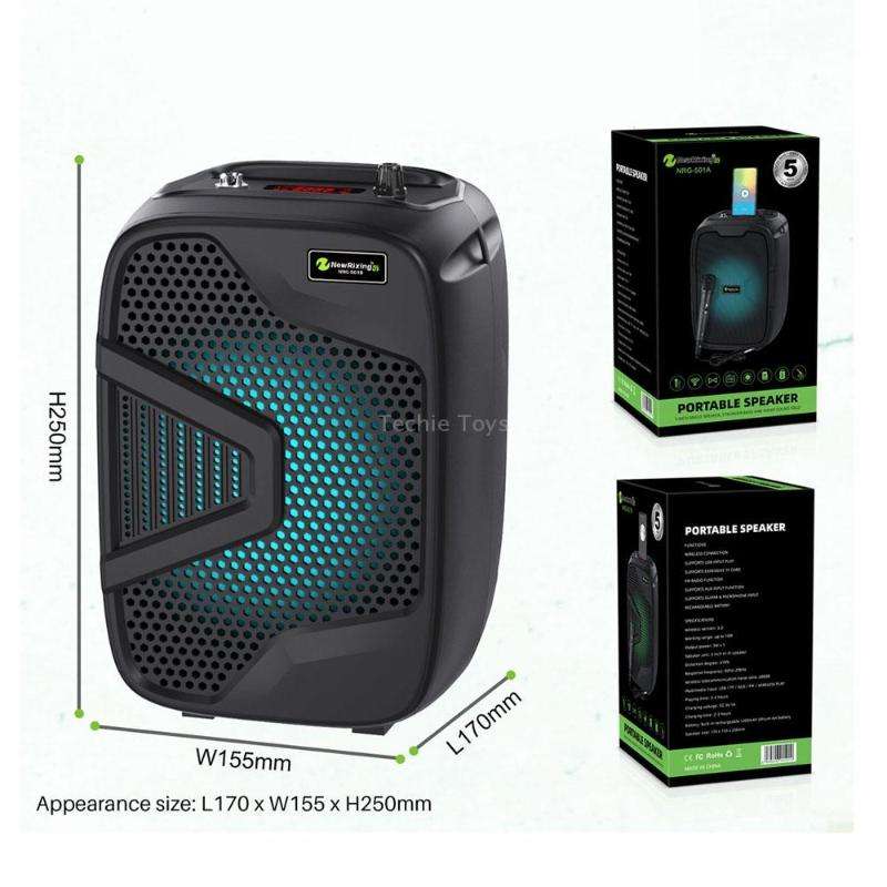 NewRixing NRG501B Outdoor Karaoke Wireless Speaker High-Power Audio Amplifier No Mic