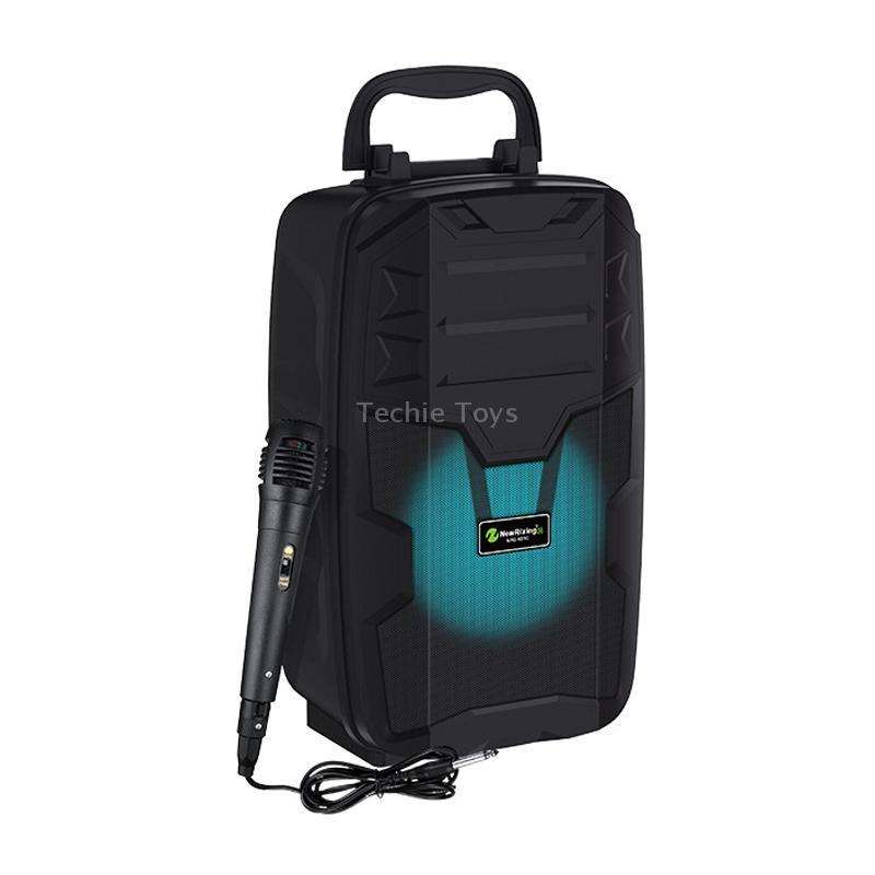 NewRixing NRG401C Outdoor Portable Karaoke Wireless Speaker High-Power Audio Amplifier With Mic(Blac