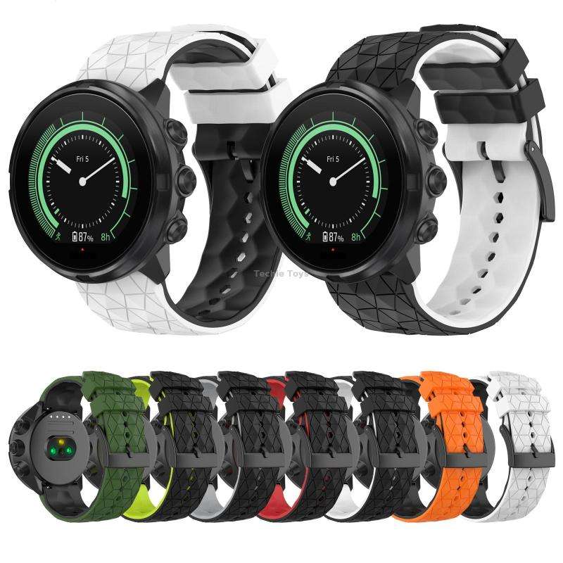 For Suunto Spartan Sport Wrist HR Baro 24mm Mixed-Color Silicone Watch Band(Orange+Black)