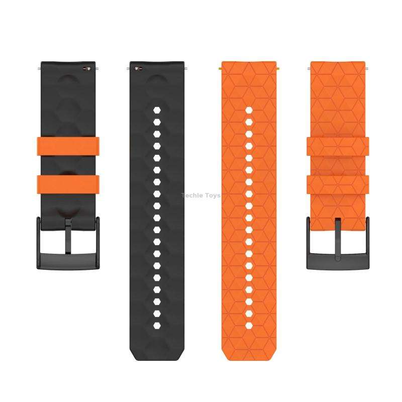 For Suunto Spartan Sport Wrist HR Baro 24mm Mixed-Color Silicone Watch Band(Orange+Black)