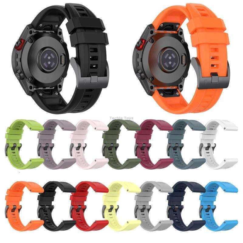 For Garmin Fenix 7 22mm Silicone Solid Color Watch Band(Black)