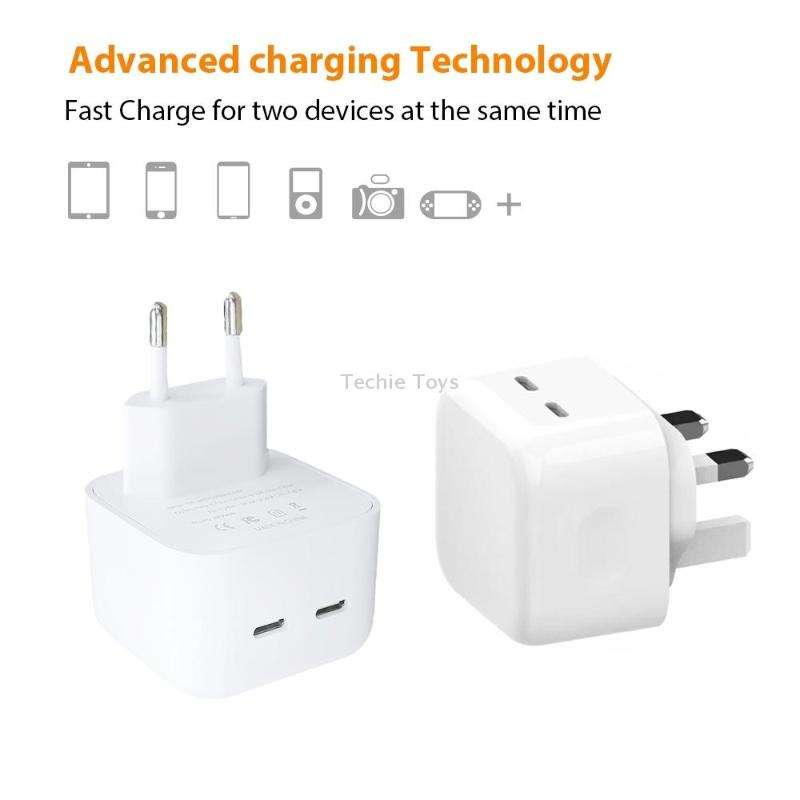 SDC-40W Dual PD USB-C / Type-C Charger for iPhone / iPad Series, EU Plug