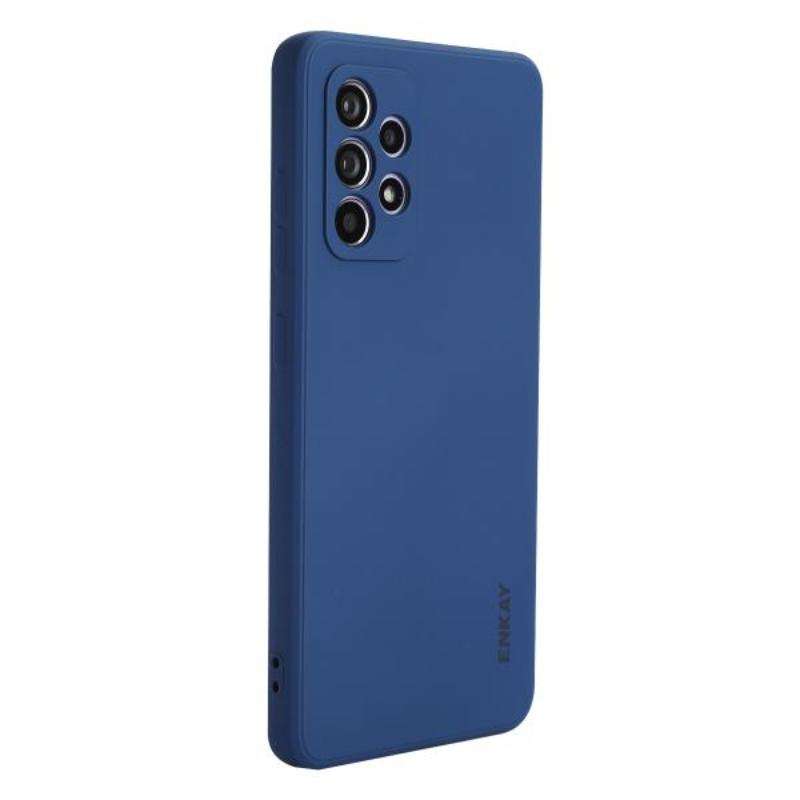 For Samsung Galaxy A52 5G ENKAY Liquid Silicone Soft Shockproof Phone Case(Dark Blue)