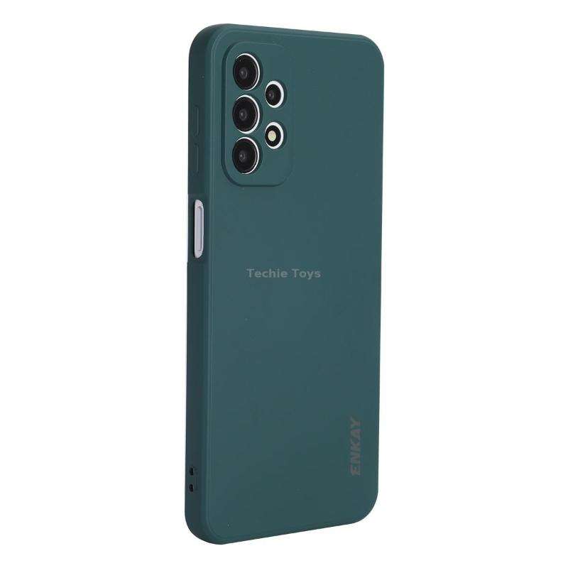 For Samsung Galaxy A23 ENKAY Liquid Silicone Soft Shockproof Phone Case(Dark Green)