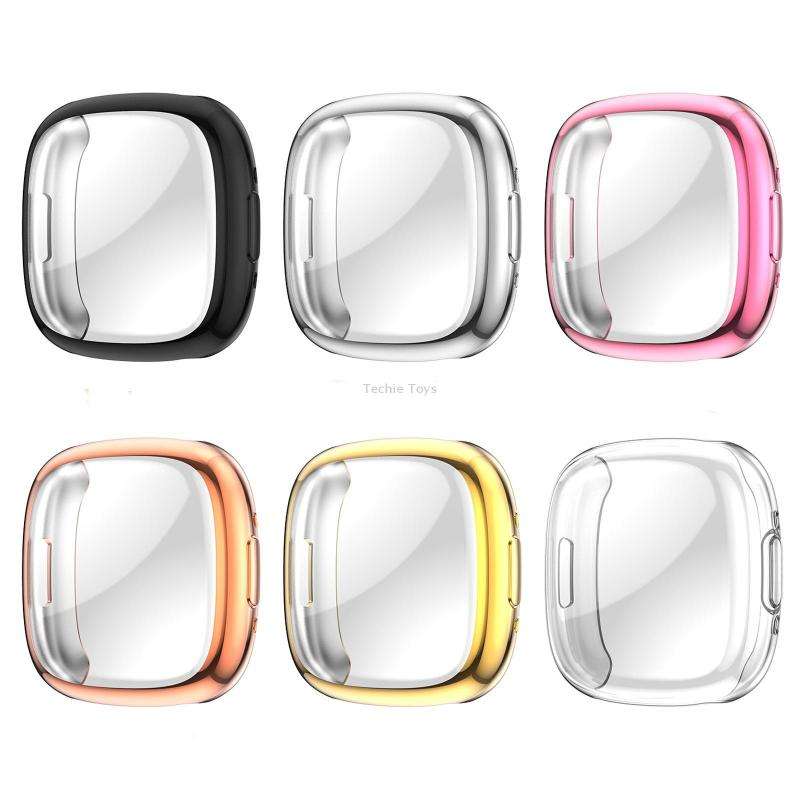 For Fitbit Versa 4 Shockproof TPU Protective Watch Case(Black)